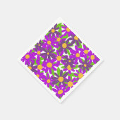 lila und grüne Blume Serviette (Ecke)