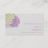 Lila und grüne Blume Stilvolle Visitenkarte (Rückseite)