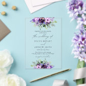 Lila und grüne Blumenhochzeit Acryleinladungen (In Situ (Hochzeit))