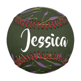 Lila und grüne Blumenmuster Baseball