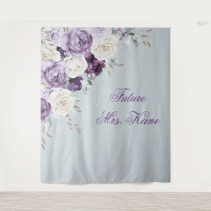 Lila und grüne Blumenzwiebelhochzeit Wandteppich