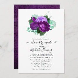 Lila und grüne Blütendusche per Post Einladung