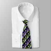 Lila und grüne COOLE Moderne Muster Krawatte (Gebunden)