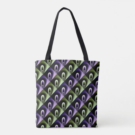 Lila und grüne COOLE Moderne Muster Tasche (Rückseite)
