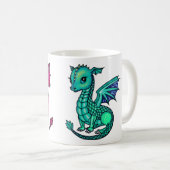 Lila und grüne Drachen Fantasy Art Kaffeetasse (VorderseiteRechts)