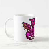 Lila und grüne Drachen Fantasy Art Kaffeetasse (Links)