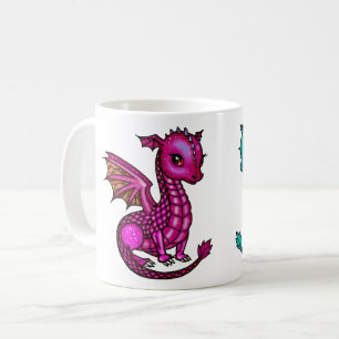 Lila und grüne Drachen Fantasy-Kunst Kaffeetasse