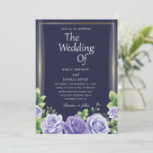 lila und grüne Einladungen (Stehend Vorderseite)