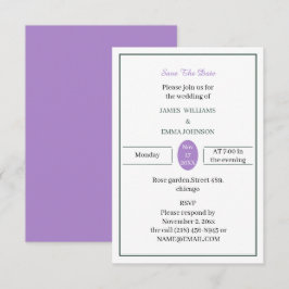 Lila und grüne Farbgebung Save The Date