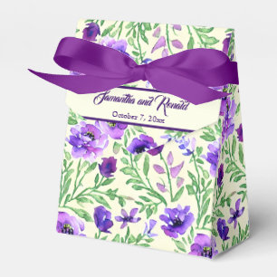 Lila und grüne florale Hochzeit Geschenkschachtel