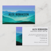 Lila und grüne Gebirgsgeschäftskarte Visitenkarte (Vorne/Hinten)