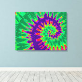 Lila und grüne Gefärbte Krawatte 24"x18" Art Leinwanddruck (Insitu (Holzboden))