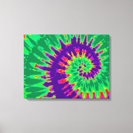 Lila und grüne Gefärbte Krawatte 24"x18" Art Leinwanddruck (Vorderseite)