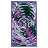 Lila und grüne Geschenktasche Abstrakte Wirbel Ges Kleine Geschenktüte (Rückseite)