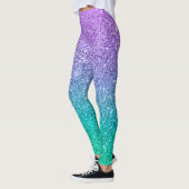 Lila und grüne Glitzer-Textur ombre Leggings (Links)