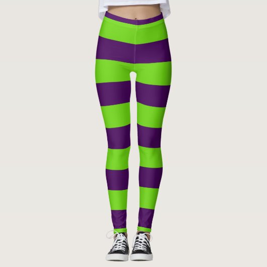 Lila und grüne Halloween-Leggings Leggings (Vorderseite)