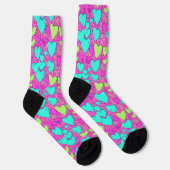 Lila und grüne Herzsocken Socken (Rechts)