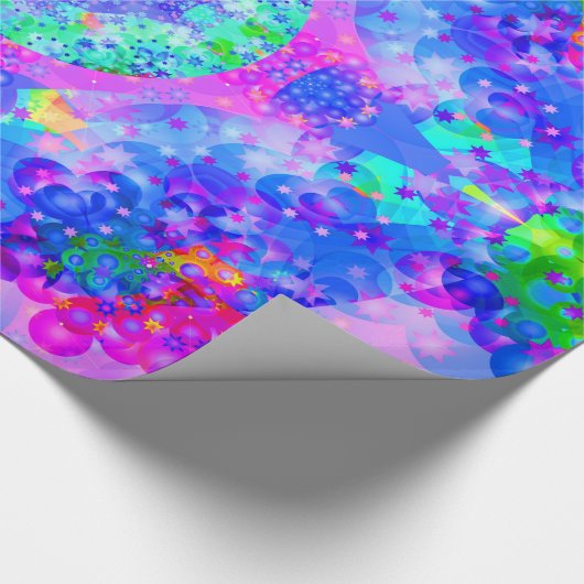 Lila und grüne Kaleidoskop-Fraktal-Kunst Geschenkpapier (Ecke)