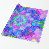 Lila und grüne Kaleidoskop-Fraktal-Kunst Geschenkpapier (Ungerollt)