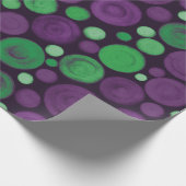 Lila- und grüne Kreise Geschenkpapier (Ecke)