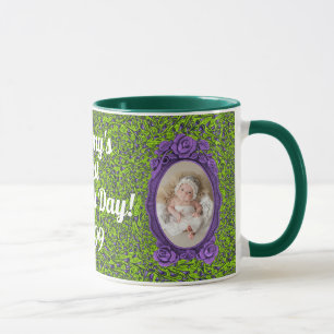 Lila und grüne Mama's 1. Müttertagsjubiläum Tasse