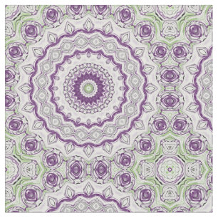 Lila und Grüne Mandala-Muster-Design Stoff