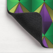 LILA UND GRÜNE MARDI GRAS DIAMOND KARIERT PATTERN MOUSEPAD (Ecke)