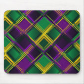 LILA UND GRÜNE MARDI GRAS DIAMOND KARIERT PATTERN MOUSEPAD (Vorne)