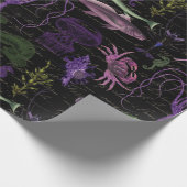 Lila und grüne Meereslebewesen im Schwarzen Meer Geschenkpapier (Ecke)