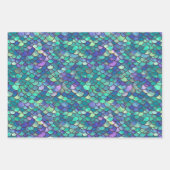 Lila und grüne Meerjungenskala Geschenkpapier Set (Vorderseite)