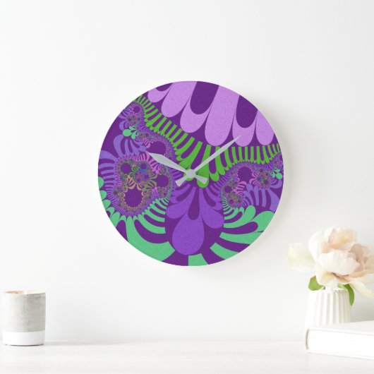 Lila und grüne Mod Große Wanduhr (Zuhause)