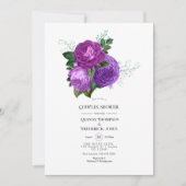 Lila und grüne Paare Dusche Einladung (Vorderseite)