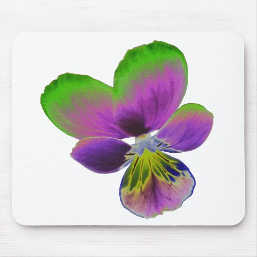 Lila und grüne Pansy Mousepad (Vorne)