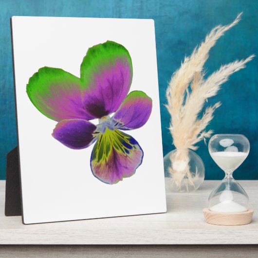Lila und grüne Pansy Plaque Fotoplatte (Seite)