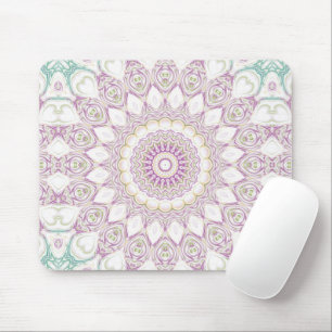 Lila und grüne Pastell-Mandala-Musterdesign Mousepad