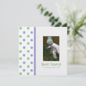 Lila und grüne Polka-Dot-Party Einladung (Stehend Vorderseite)