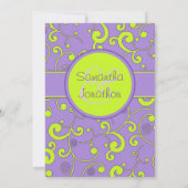 Lila und grüne Rolle-Hochzeits-Einladung Einladung (Rückseite)