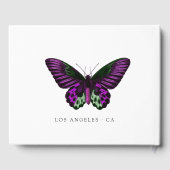 Lila und grüne Schmetterlinge Gästebuch (Rückseite)