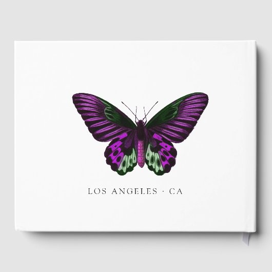 Lila und grüne Schmetterlinge Gästebuch (Rückseite)