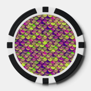 Lila und grüne Skala Pokerchips
