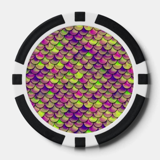 Lila und grüne Skala Pokerchips (Vorderseite)