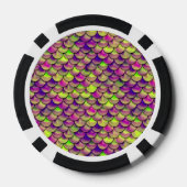 Lila und grüne Skala Pokerchips (Rückseite)