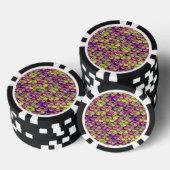 Lila und grüne Skala Pokerchips (Stapel)