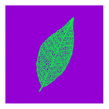 Lila und grüne Skelettblatt-Linienkunst
