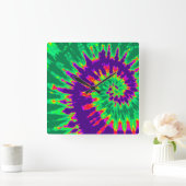 Lila und grüne Spirale Gefärbte Krawatte Uhr (Zuhause)