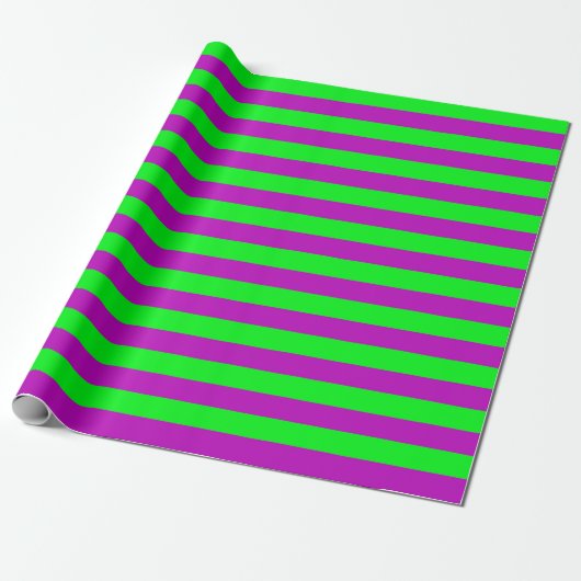 Lila und grüne Streifen Geschenkpapier (Ungerollt)