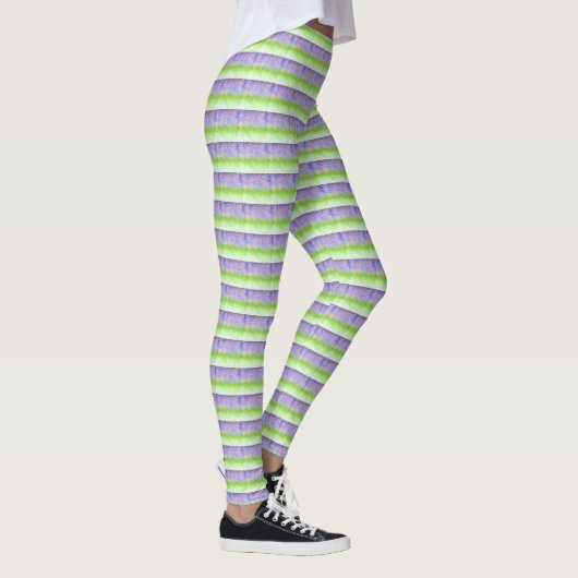 Lila und grüne Streifen Leggings (Rechts)