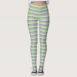 Lila und grüne Streifen Leggings