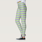 Lila und grüne Streifen Leggings (Links)