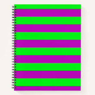 Lila und grüne Streifen Notizblock